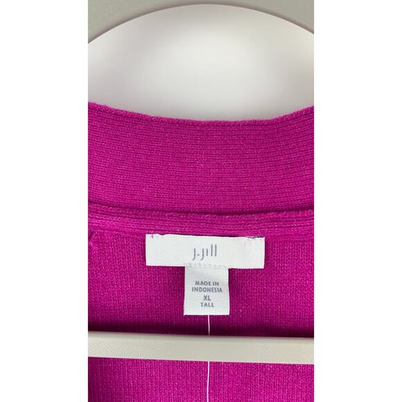 J Jill Womens Cerise Two Pocket Button Down Short Cardigan Long Sleeve Size XLT - Picture 11 of 15